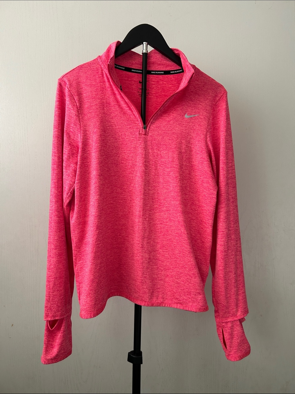 Nike Women’s Hot Pink Dri-Fit Quarter Zip Athletic Running Top